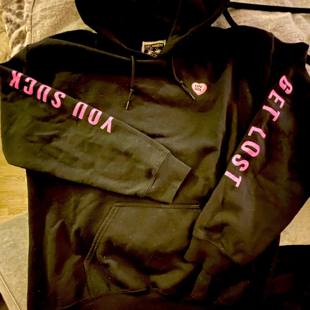 Riot Society Embroidered Heart Hoodie